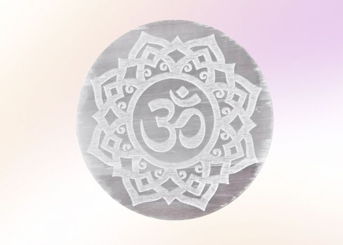 Om Selenite Plates